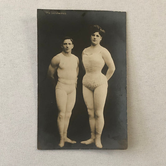 Circus Performer Real Photo Postcard Post Card RPPC The Sandwinas