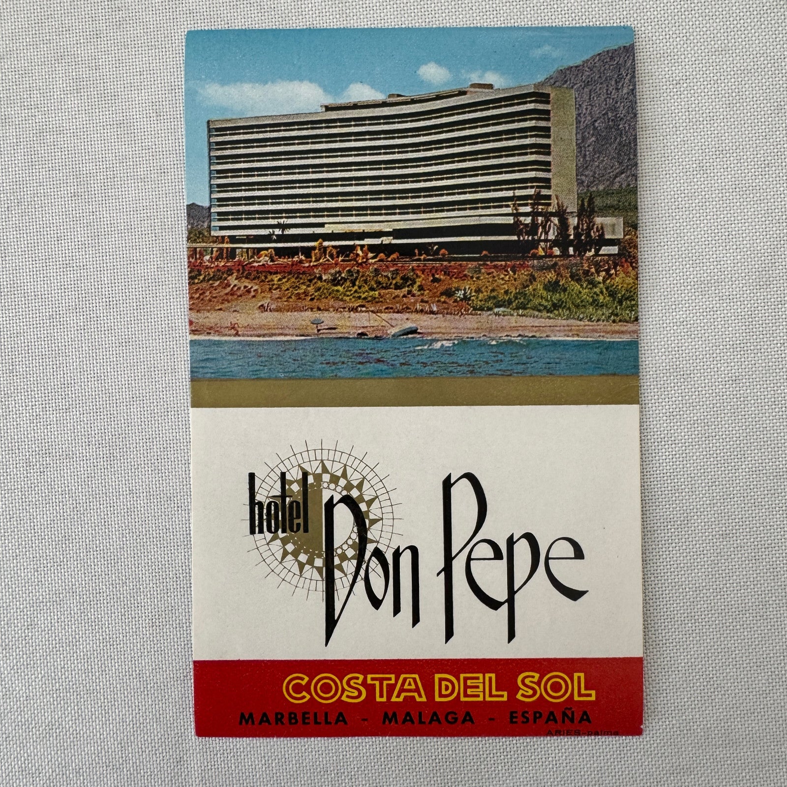 Vintage Hotel Travel Luggage Label Hotel Don Pepe Costa Del Sol Spain Espana