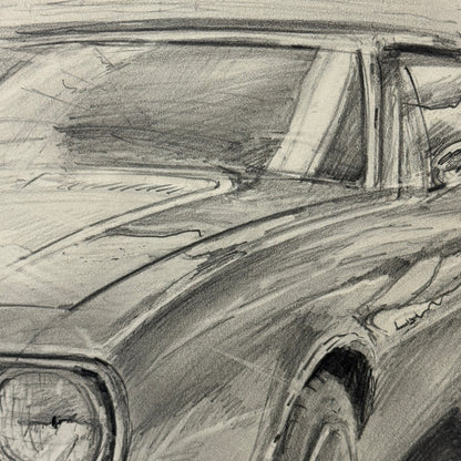 Chevrolet Camaro Muscle Car Illustration Drawing Sketch Original Art Signed
