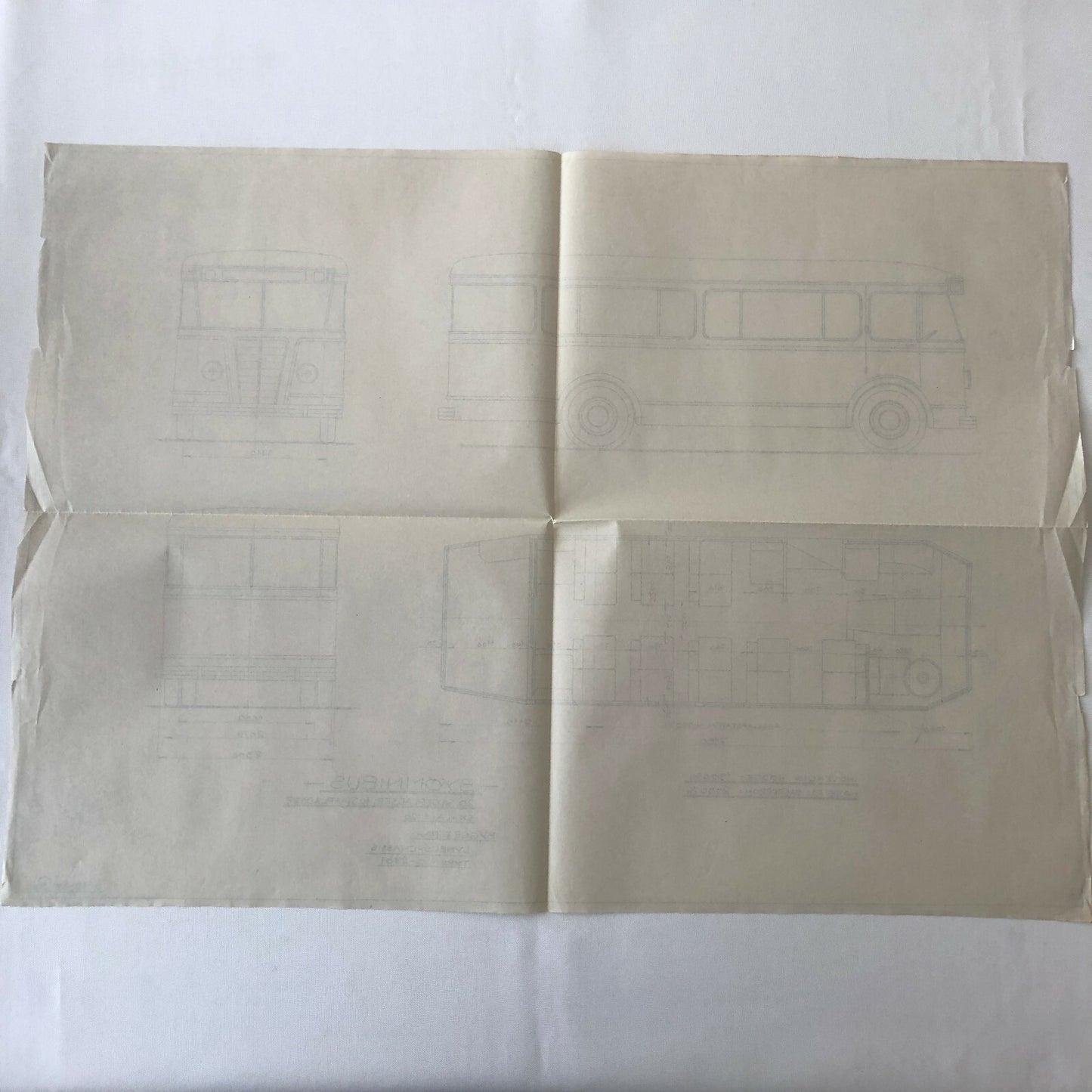 1935 Coachbuilder Bus Design Blueprint Rendering Blue Print Coach Bus Truck
