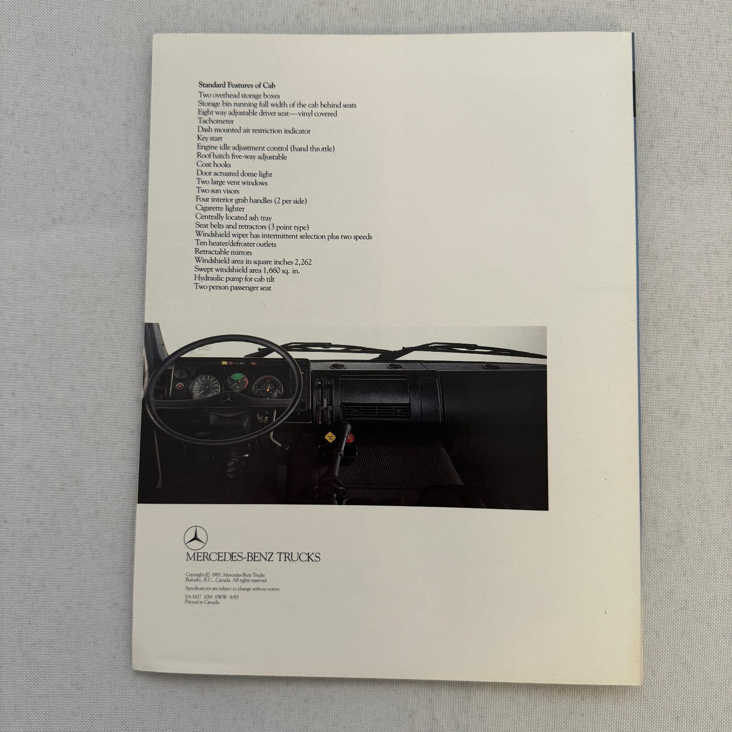 Mercedes Benz Truck Sales Brochure Catalog LPS 1525 Diesel Tractor 1985