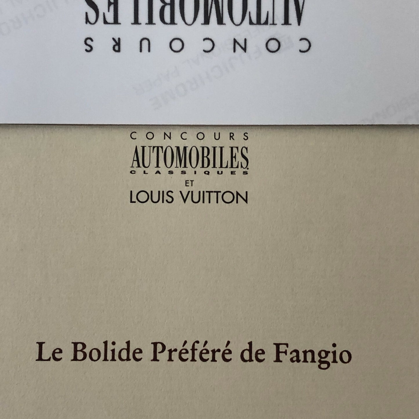 Louis Vuitton Automobile Concours Press Release Photo Fangio Maserati 250F Car