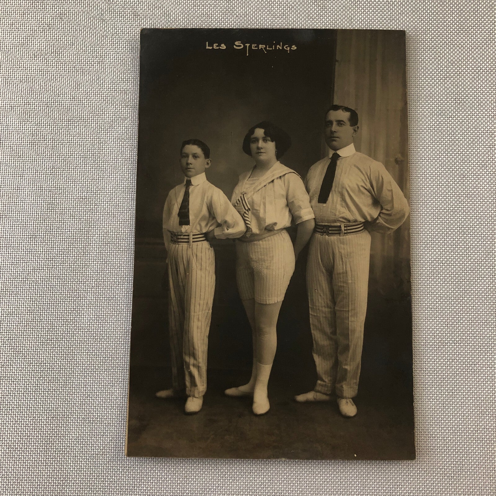 Circus Performer Real Photo Postcard Post Card RPPC Family Child Les Sterlings
