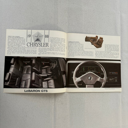 1988 Chrysler LeBaron GTS Car Sales Brochure Catalog Advertising