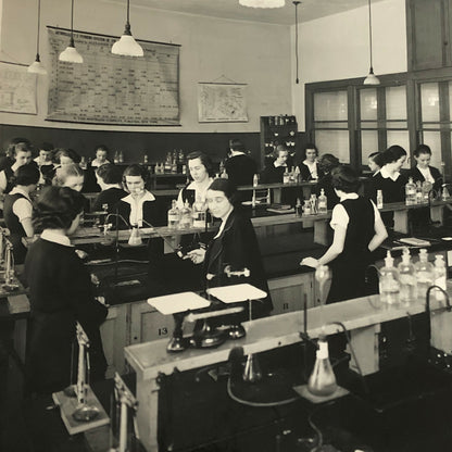 Vintage Montreal High School Photo Photograph Science West Hill Highschool 1937