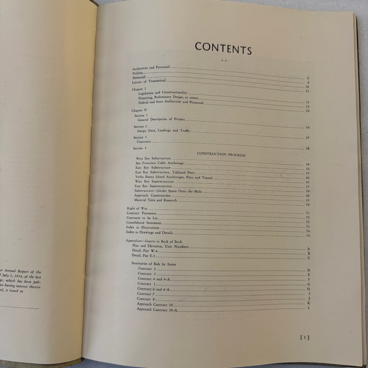 San Francisco Oakland Bay Bridge Annual State Report Book Lot 6x 1934 - 1939