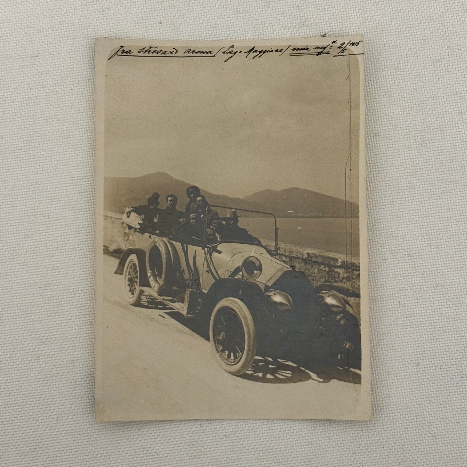 Vintage Photograph Photo People in Antique Automobile Early Car