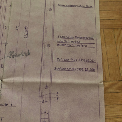 Vintage Porsche Reutter & Co Coachbuilder Factory Part Blueprint Document German