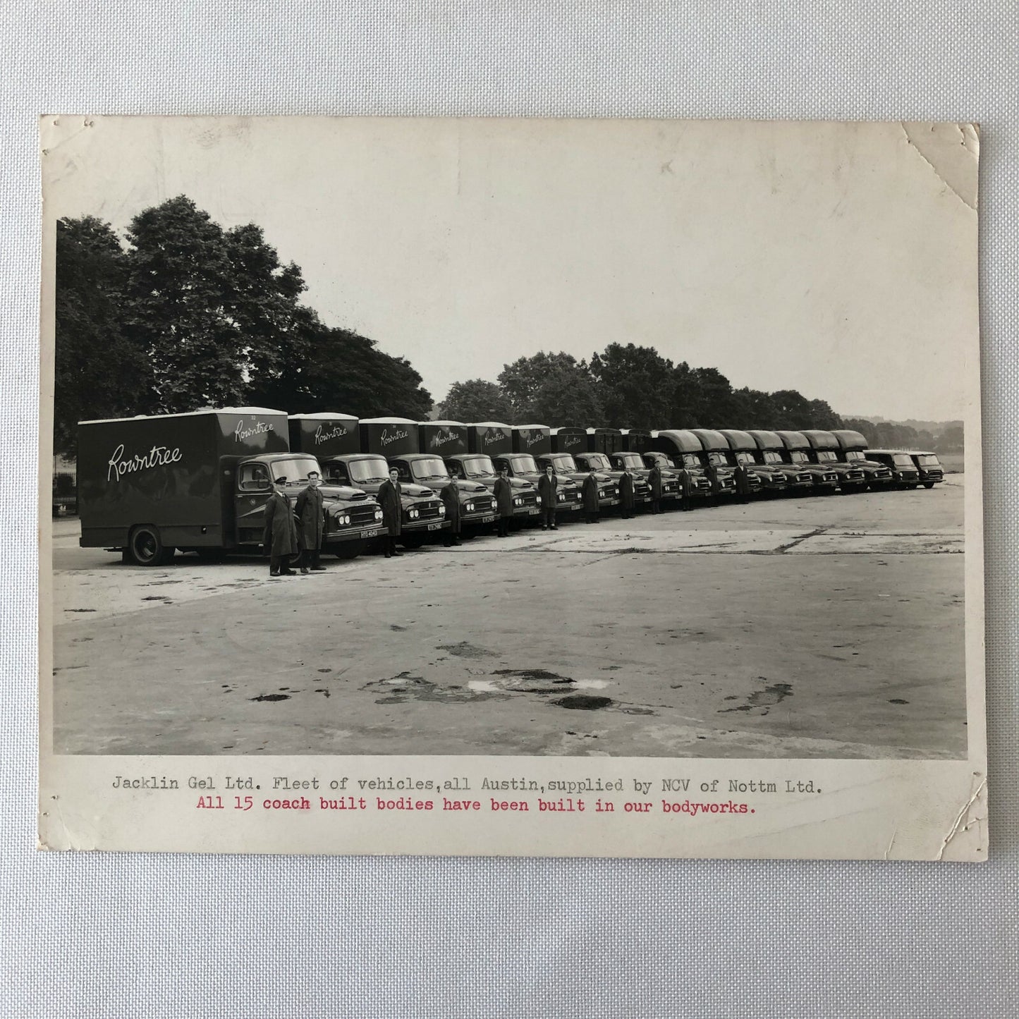 Vintage Coach Built Truck Fleet Photo Photograph Rowntree Austin Truck 