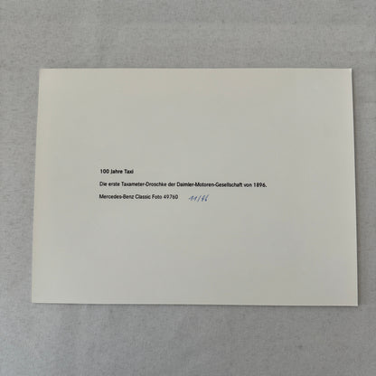 1896 Daimler Mercedes Benz Taxi Wagon Factory Press Photo 1996 ?