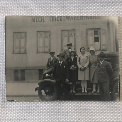 Vintage Photo Photograph People with Early Antique Car Automobile Germany
