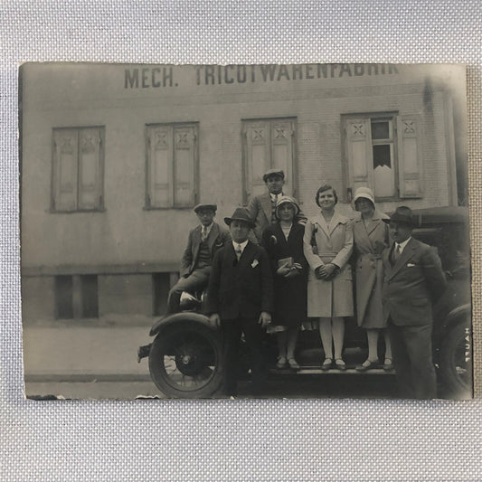 Vintage Photo Photograph People with Early Antique Car Automobile Germany
