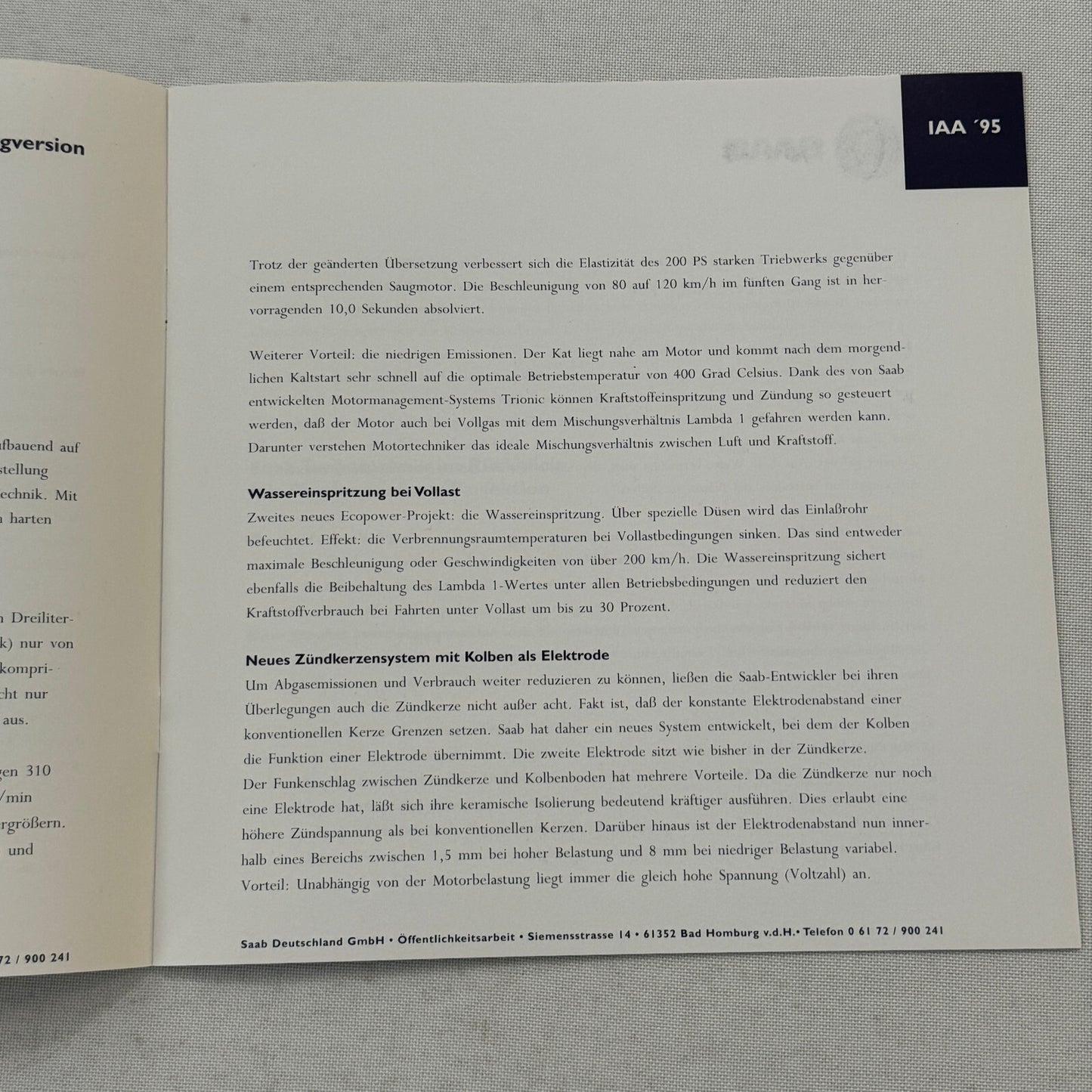 1996 Saab Factory Press Kit Photos Saab 900 Saab 9000 German Text