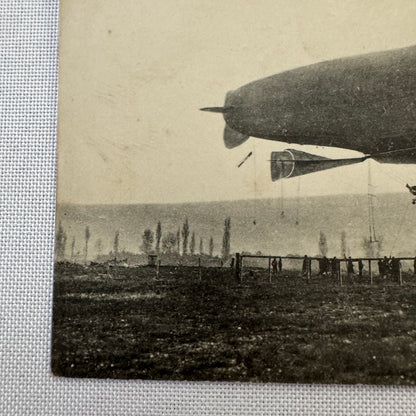 Vintage Zeppelin Airship Dirigible Postcard Post Card French Patrie 1908 Posted