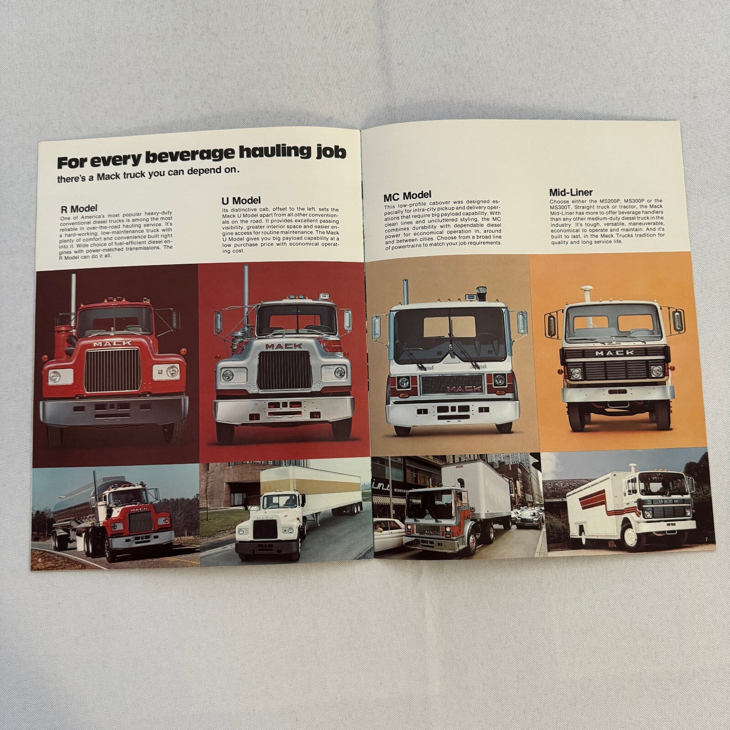 Mack Beverage Hauling Truck Sales Brochure Catalog R U MC Model Mid Liner