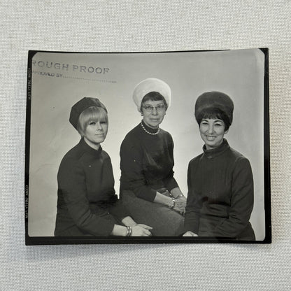 Women in Fashion Hats Vintage Photo Photograph Print Likely from Advertising