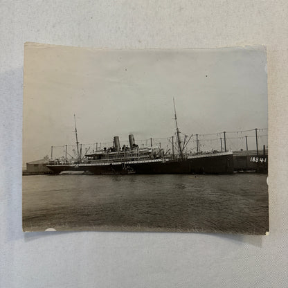 Vintage Ship Boat Press Photo Photograph Print SS Hamburg America Line 1914