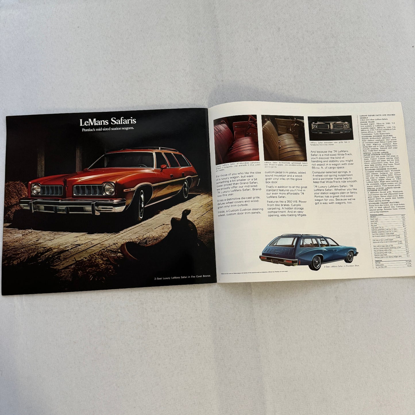 1974 Pontiac Car Sales Brochure Catalog Firebird Grand Prix GTO Ventura Grand Am