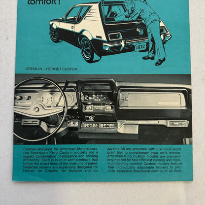 AMC American King Custom Air Conditioner Brochure Gremlin Matador Javelin
