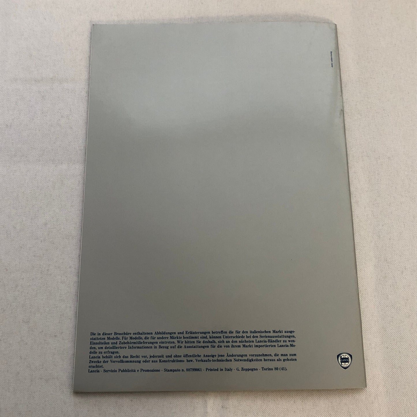 1980 Lancia 1300 and 1500 Car Sales Brochure Catalog German Text