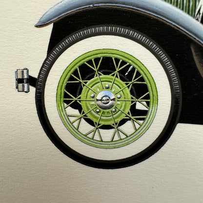 1930 Ford Model A Roadster Car Illustration Art Drawing Hand Drawn Robert Preis