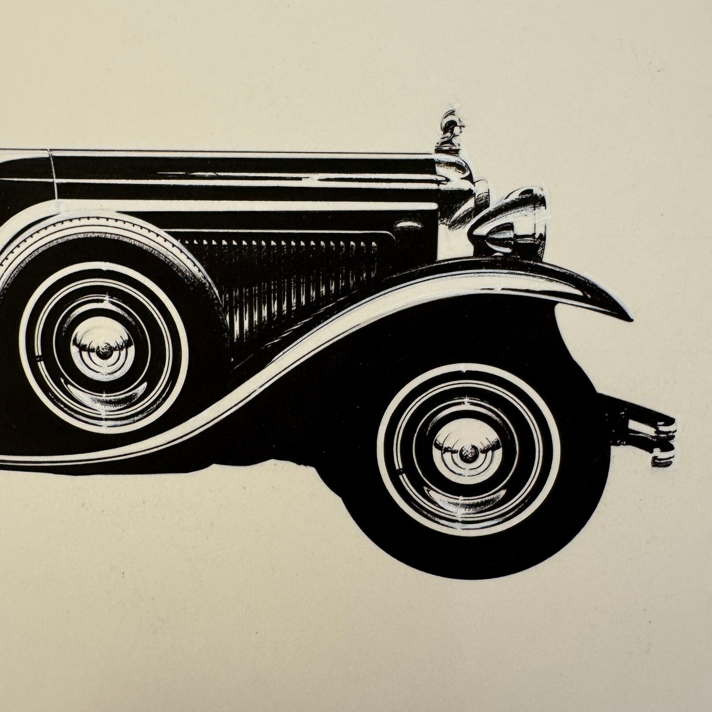 1932 Minerva Type 4000 Cabriolet Automobile Illustration Art Drawing Hand Drawn