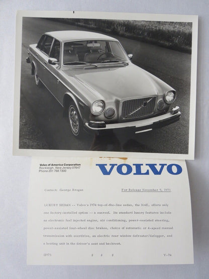 1974 Volvo Press Kit Brochure w/ Photos 164E 145 Station Wagon 144 142