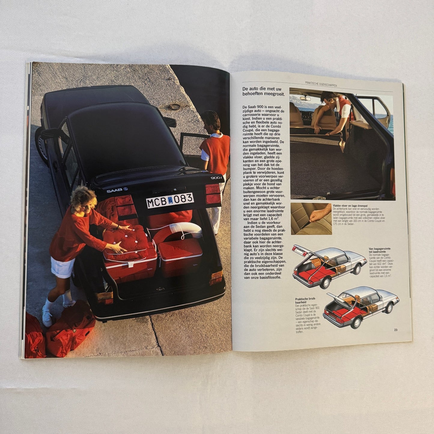 Vintage Saab 900 Car Sales Brochure Catalog 900 Turbo 900i 900C Car DUTCH Text