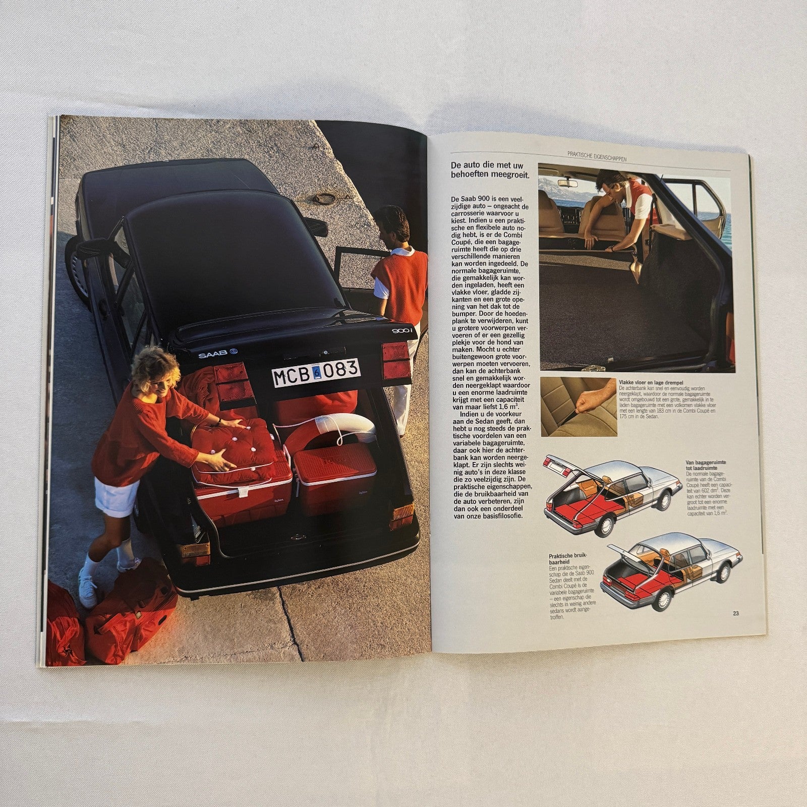 Vintage Saab 900 Car Sales Brochure Catalog 900 Turbo 900i 900C Car DUTCH Text