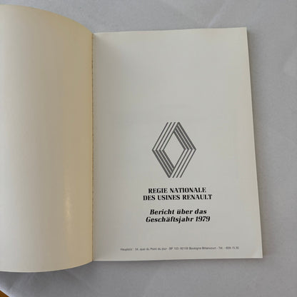 1979 Renault Annual Report Corporate Brochure GERMAN Language