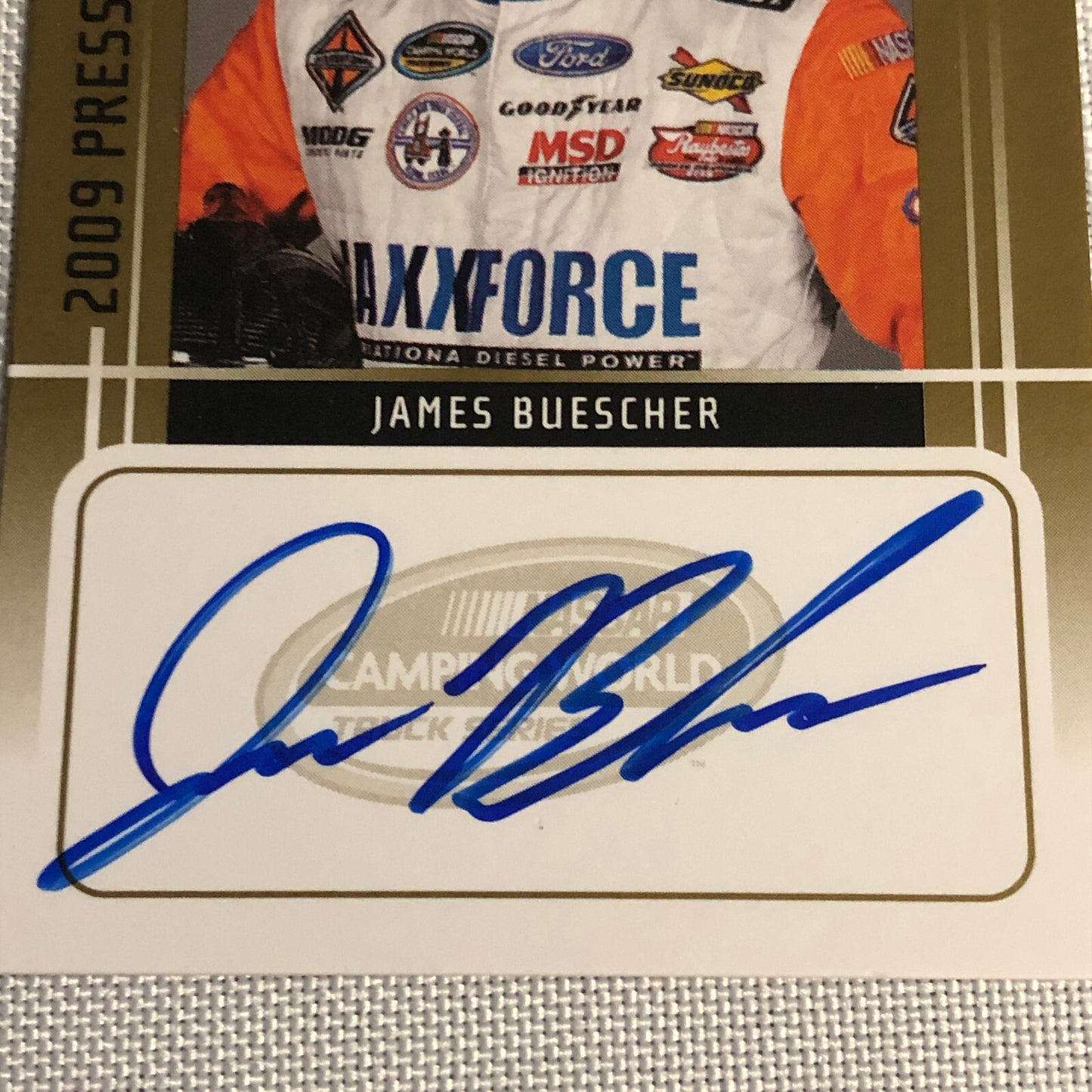 2009 Press Pass Signings James Buescher Auto Autograph Signed Card NASCAR