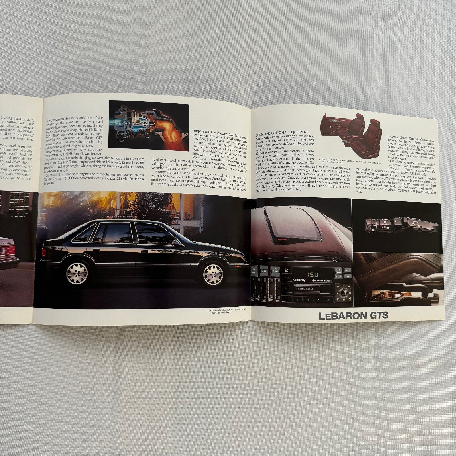1988 Chrysler LeBaron GTS Car Sales Brochure Catalog Advertising
