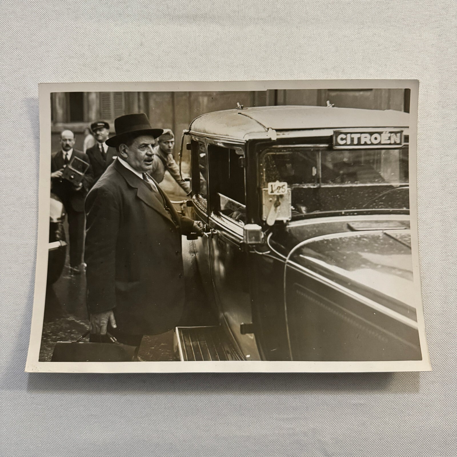 French Premier Edouard Herriot Takes Citroen Taxi Cab Paris Press Photo