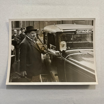 French Premier Edouard Herriot Takes Citroen Taxi Cab Paris Press Photo