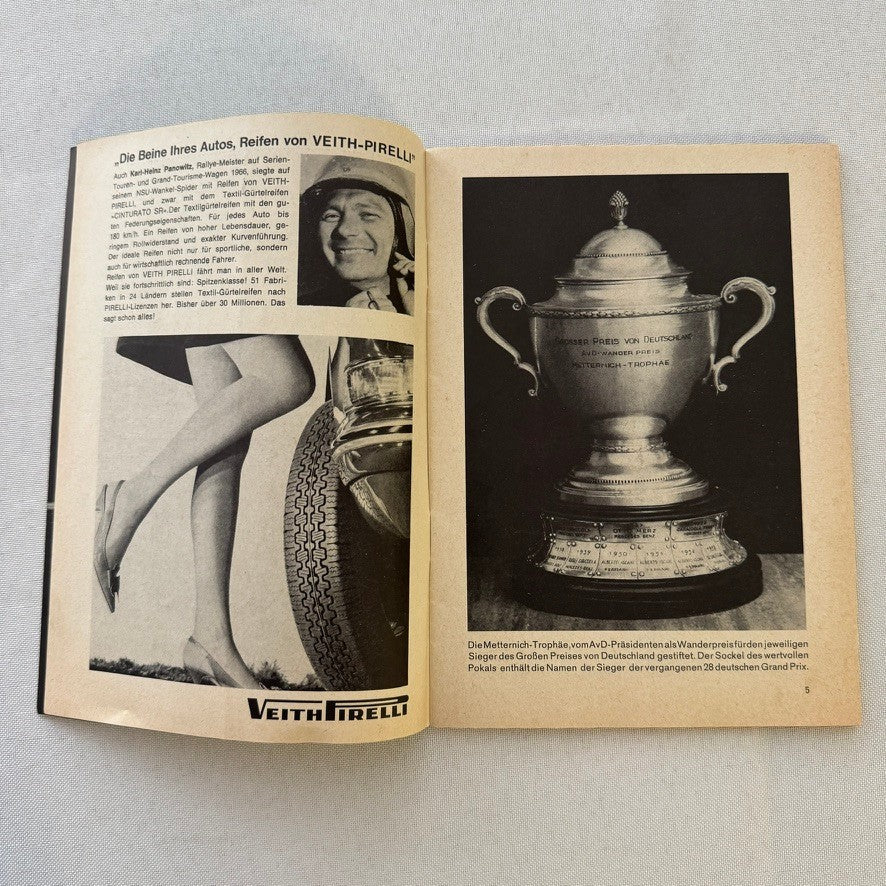 1967 AVD German Grand Prix Racing Program Motorsport Race Jim Clark Dan Gurney +