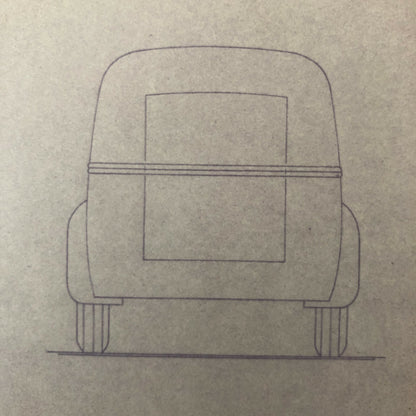 1939 Coachbuilder Truck Design Blueprint Rendering Blue Print Panel Van 