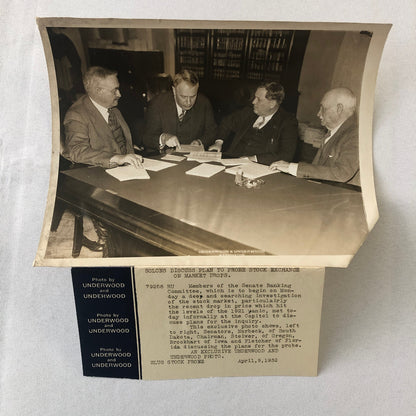 Press Photo Photograph Lot Stock Market Crash Senate Investigation 1932 Archive