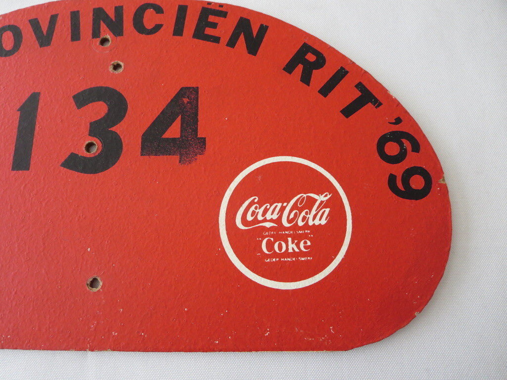 1969 RAC Noord Drie Provincien Rit Car Rally Rallye Participant Plate Coca Cola