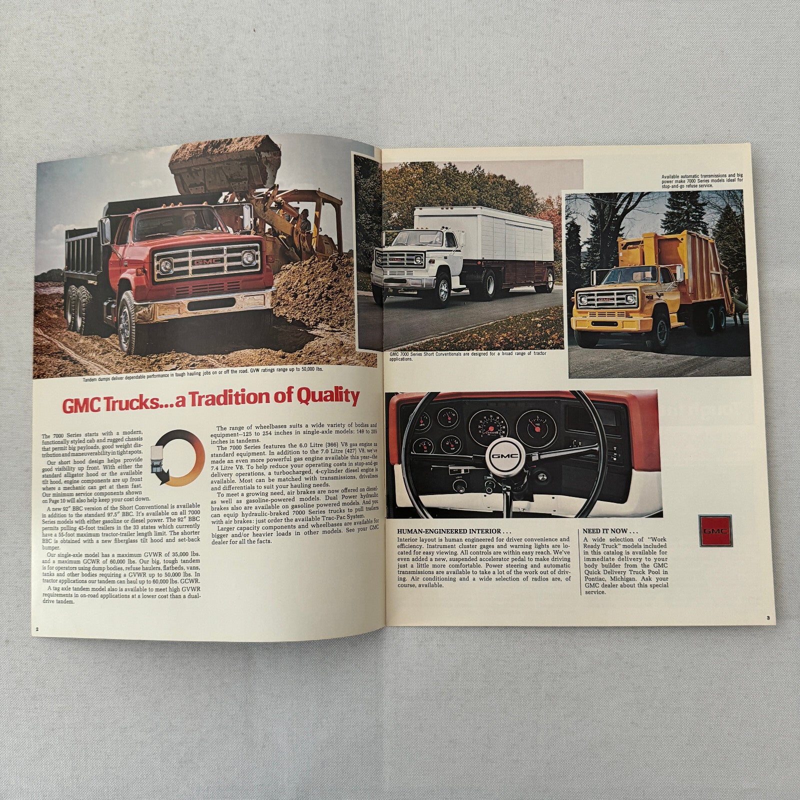 GMC Series 7000 Conventional Truck Sales Brochure Catalog Advertising Vintage