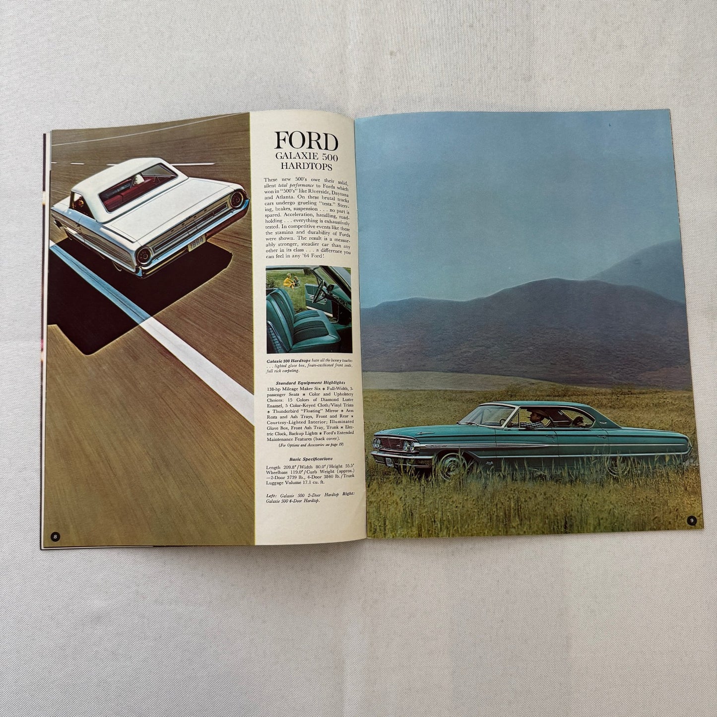 1964 Ford Car Sales Brochure Catalog Canadian Galaxie Custom 500 Station Wagon