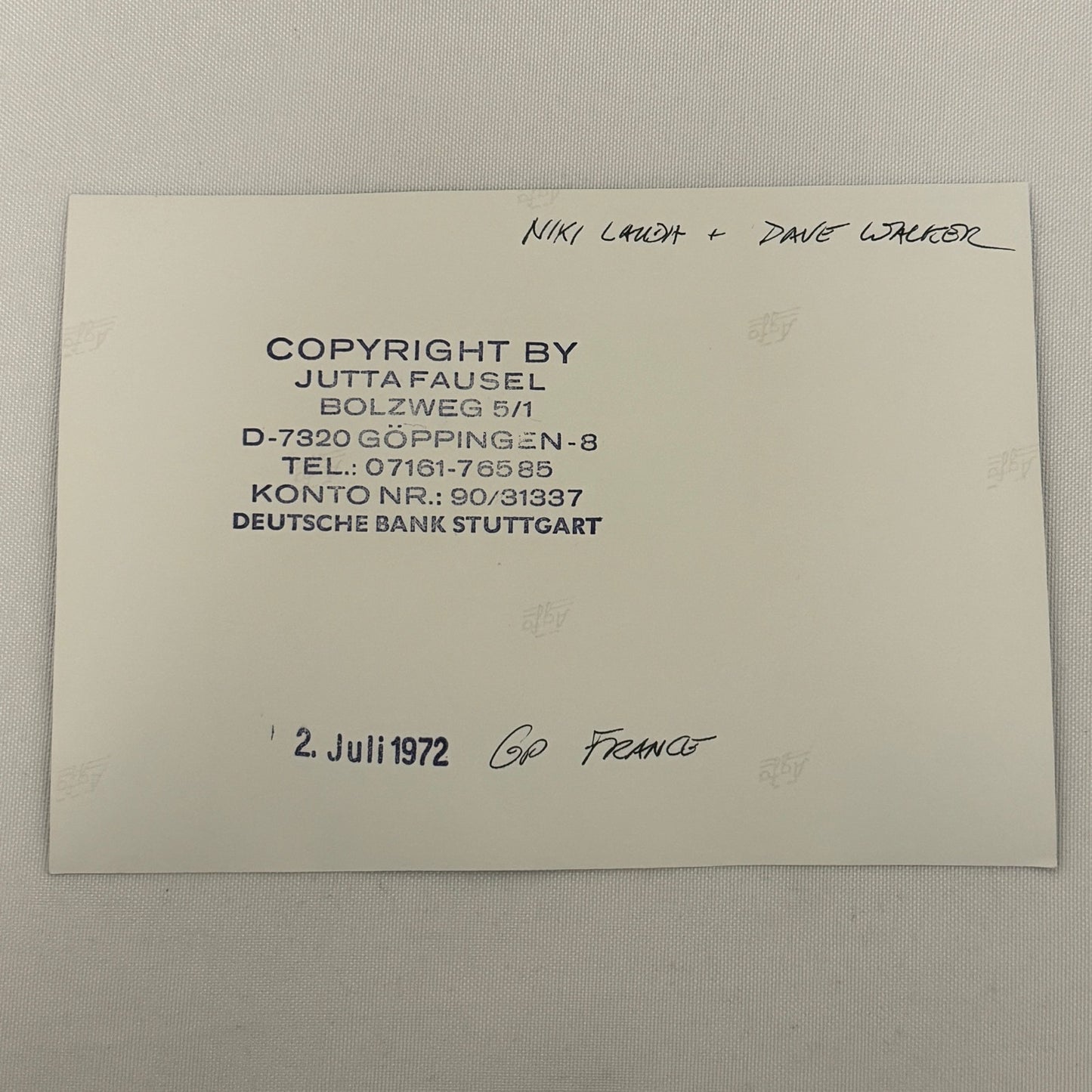 Vintage Racing Photo Niki Lauda Dave Walker 1972 French Grand Prix Race