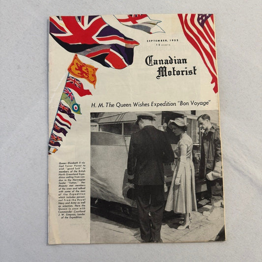 1952 Canadian Motorist Magazine Queen Elizabeth CNE Autoshow Motor Show Sept