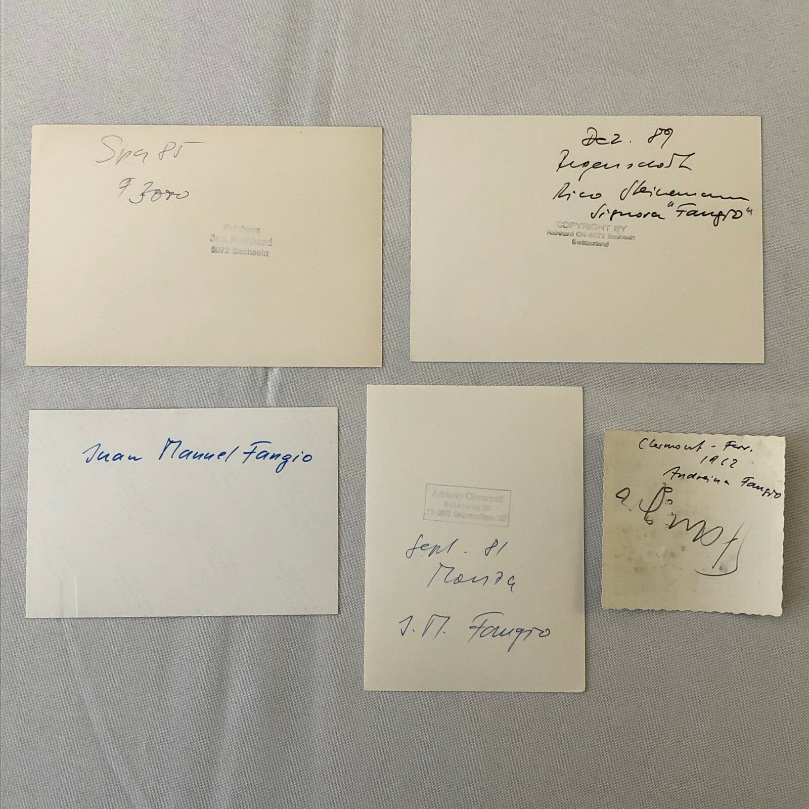 Vintage Juan Manuel Fangio Racing Driver Related Photo Print Lot of 5 