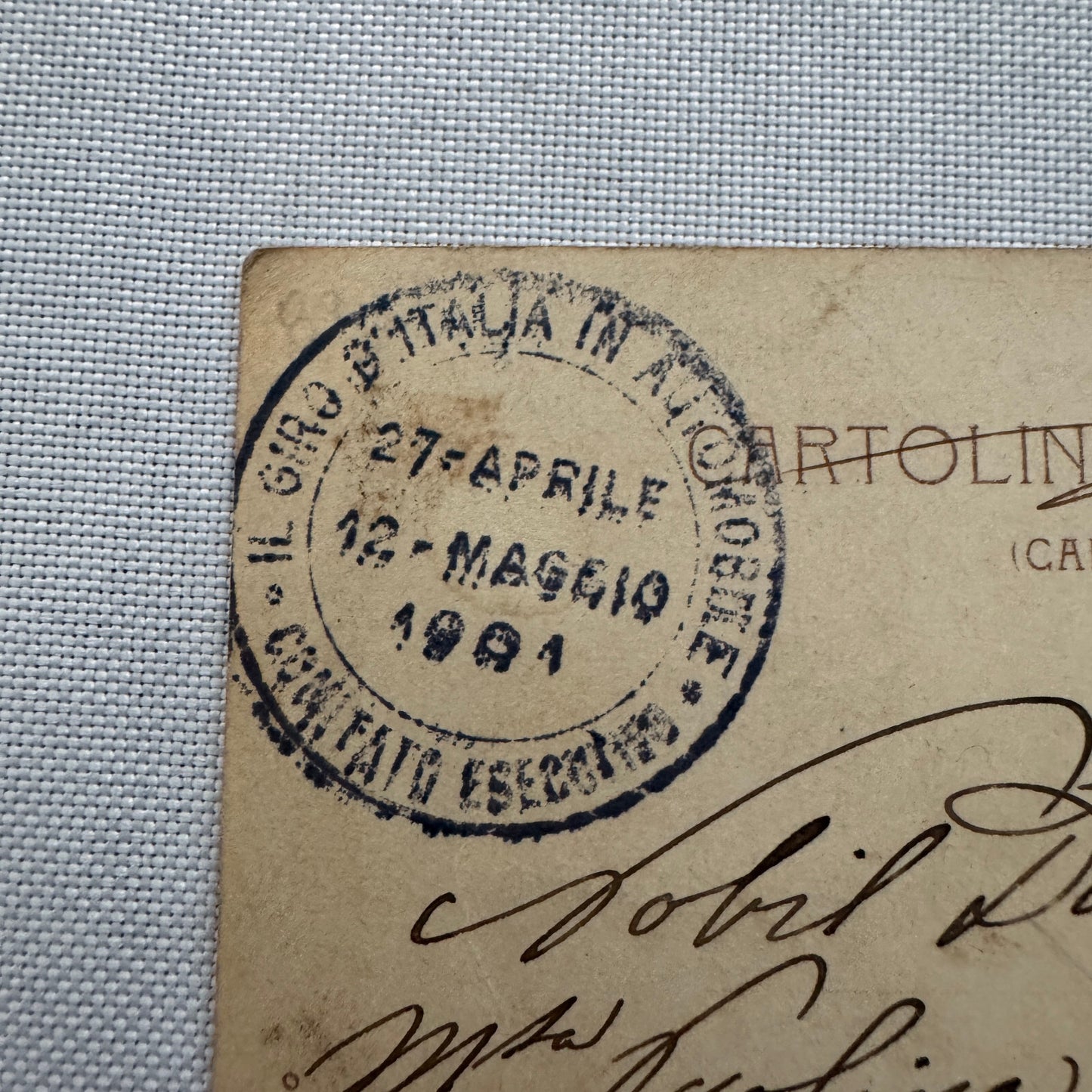Vintage Car Automobile Postcard Post Card Italy Italian Posted with Stamp