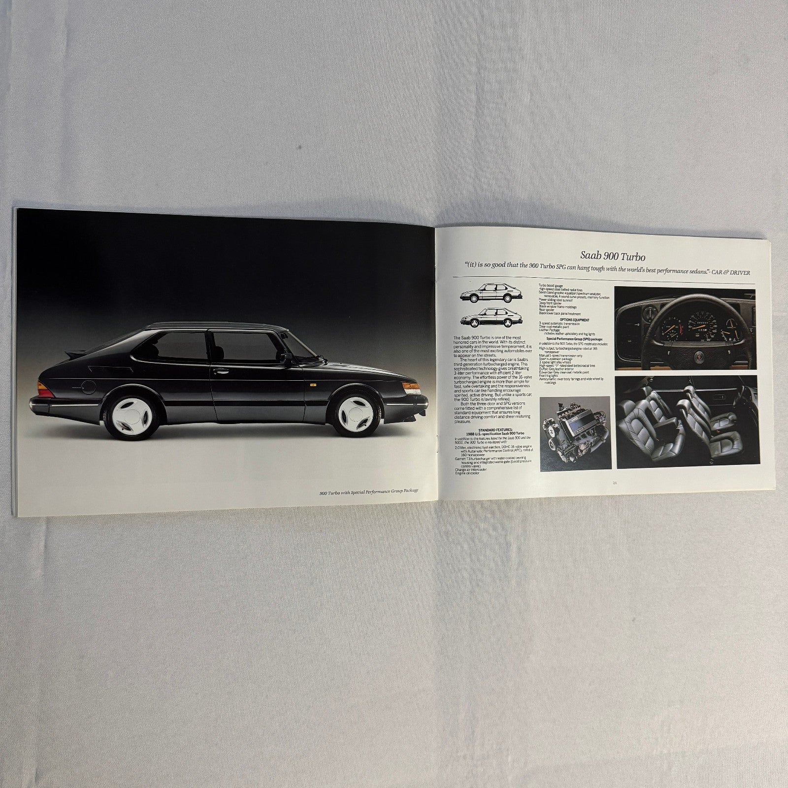 1988 Saab Military Sales Brochure Catalog Saab 900 Turbo 9000 900S Convertible
