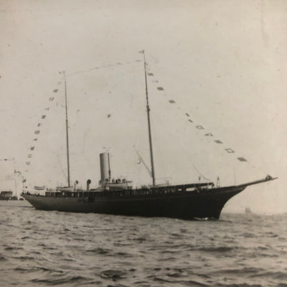 Antique Glass Plate Lantern Slide Image Photo Boat Ship