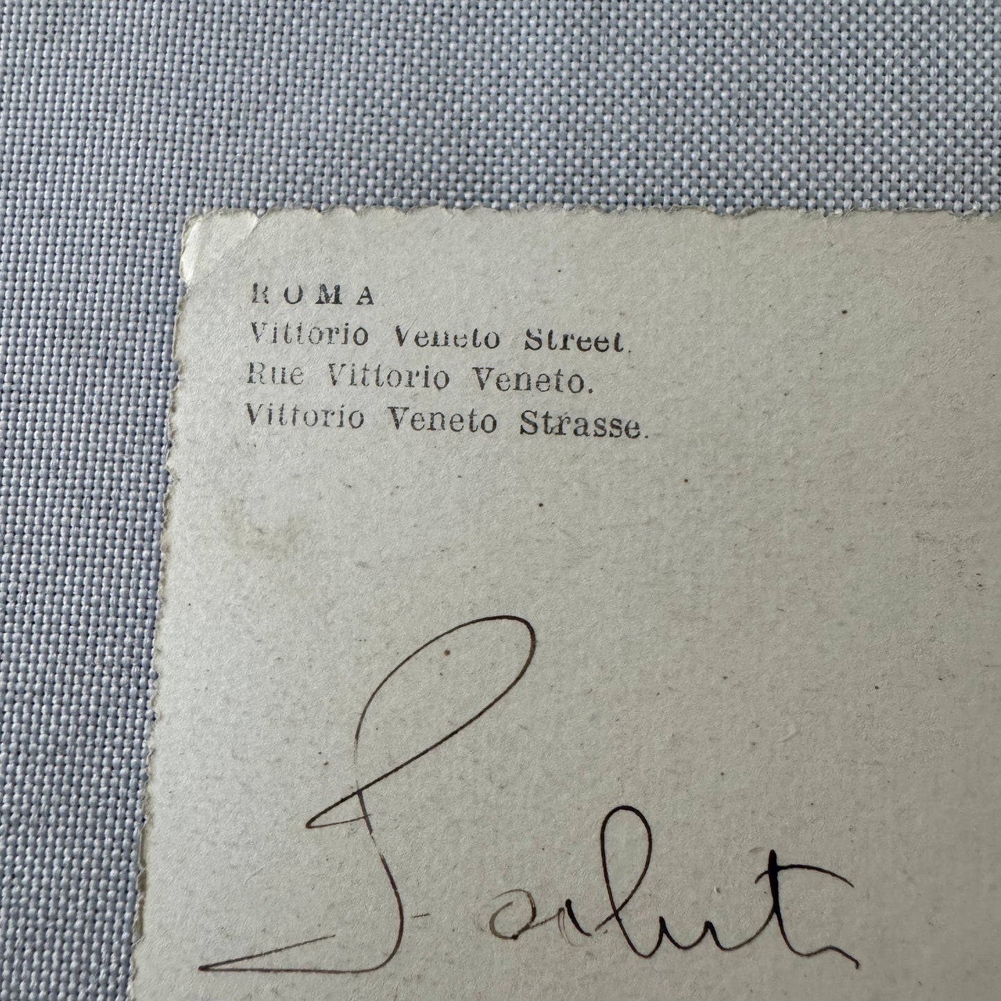 Vintage Italian Street Postcard Post Card Roma Rome Via Vittorio Veneto Car