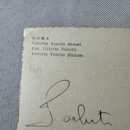 Vintage Italian Street Postcard Post Card Roma Rome Via Vittorio Veneto Car