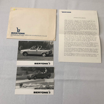 Fiat Bertone Ritmo Press Kit Cabriolet Convertible Photographs Brochure