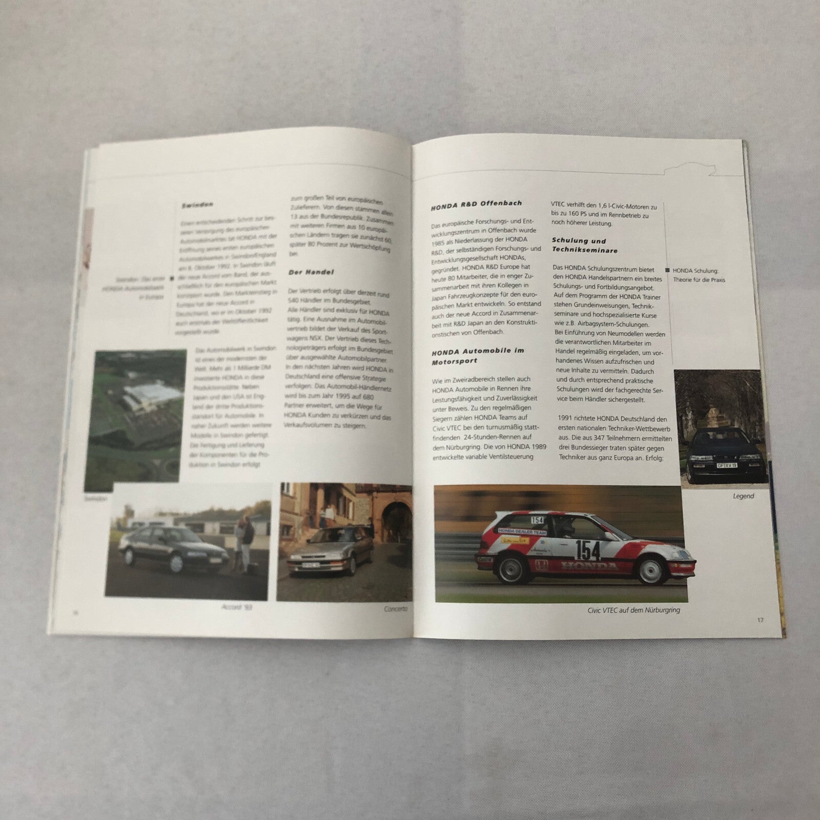 Honda Sales Brochure NSX Motorcycle Catalog GERMAN Text